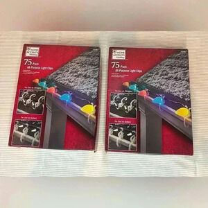 2 Sets Of Home Accents Holiday 75-Pack All Purpose Light Clips 150 Total NIB